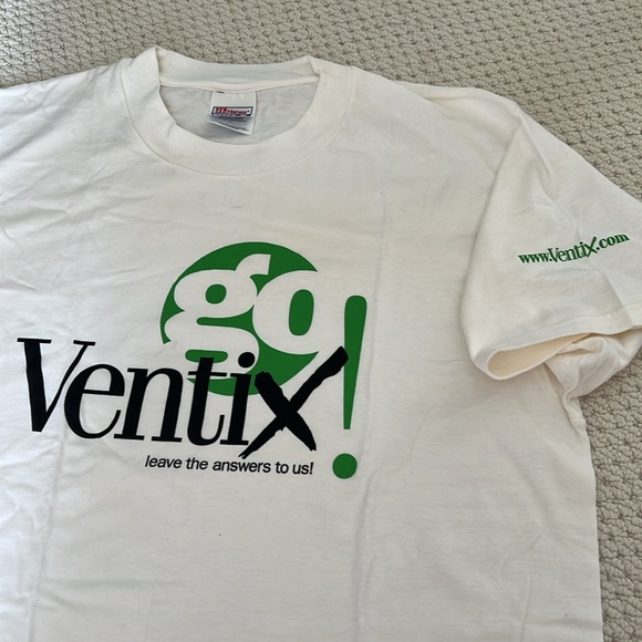 NWOT Set of two 1990s dot com trade show tees, both Hanes Beefy T size Large - Picture 2 of 10